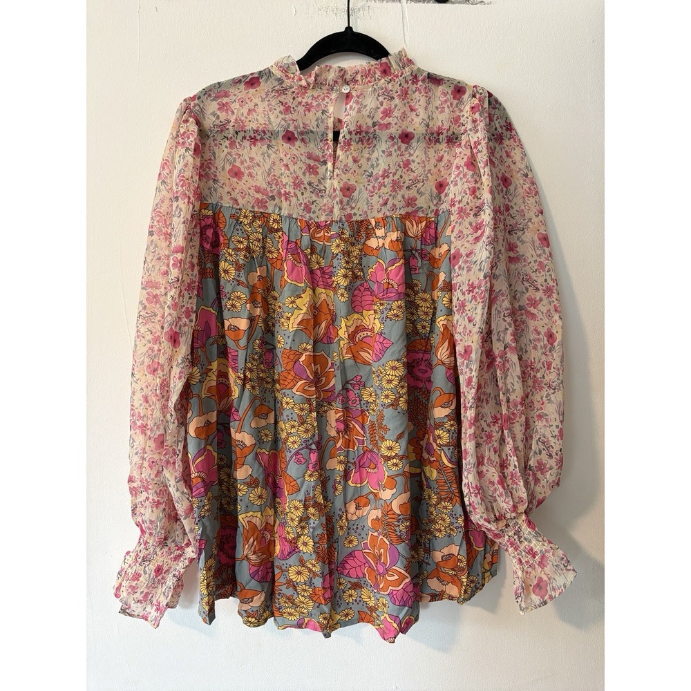 NEW Jodifl Blouse Womens Small Floral Boho Chic Peasant Ruffle Cottagecore Fairy